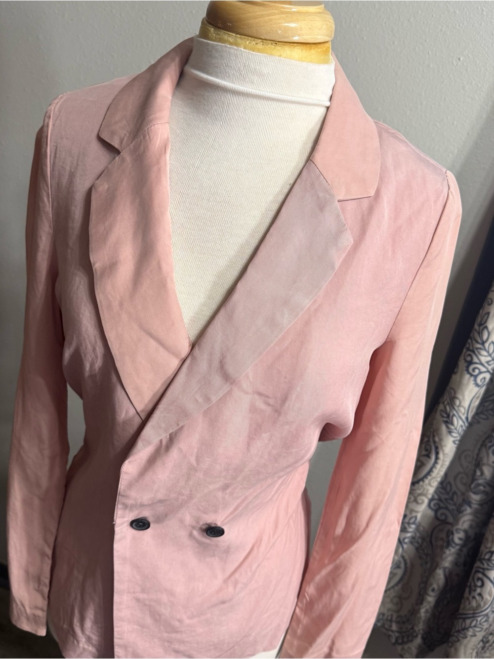 Sadie & Sage Pink Blush Double Breasted Blazer Jacket Size Small